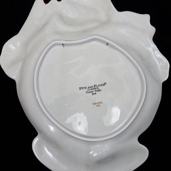 New 2003 Fitz & Floyd Frosty Folks Serving Plate Christmas Tray Snowman Party - Picture 3 of 8